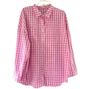 SHEIN Pink Checkered Blouse
